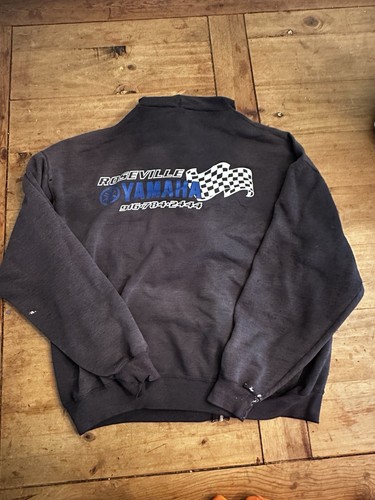 Vtg Roseville, Ca Yamaha Racing Motocross Zip Hoodie XL Distressed - Picture 6 of 7