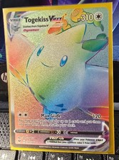 Carta Pokémon Togekiss VMAX 191/185 Arcobaleno Segreta Rara Tensione Vivace NM