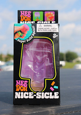 Nee Doh Nice-Sicle Super Solid Squish Tactile Squeeze Toy, Purple, 3+