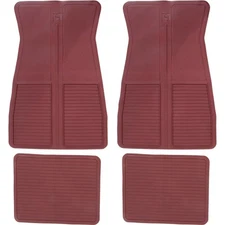 1973-87 GM; Rubber Floor Mat Set; With GM Logo; Factory Style; Set of 4; Dark