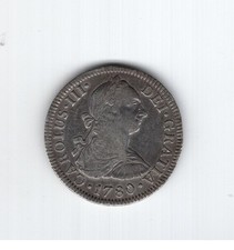 MEXICO 2 Reales Mo FF silver CAROLUS III