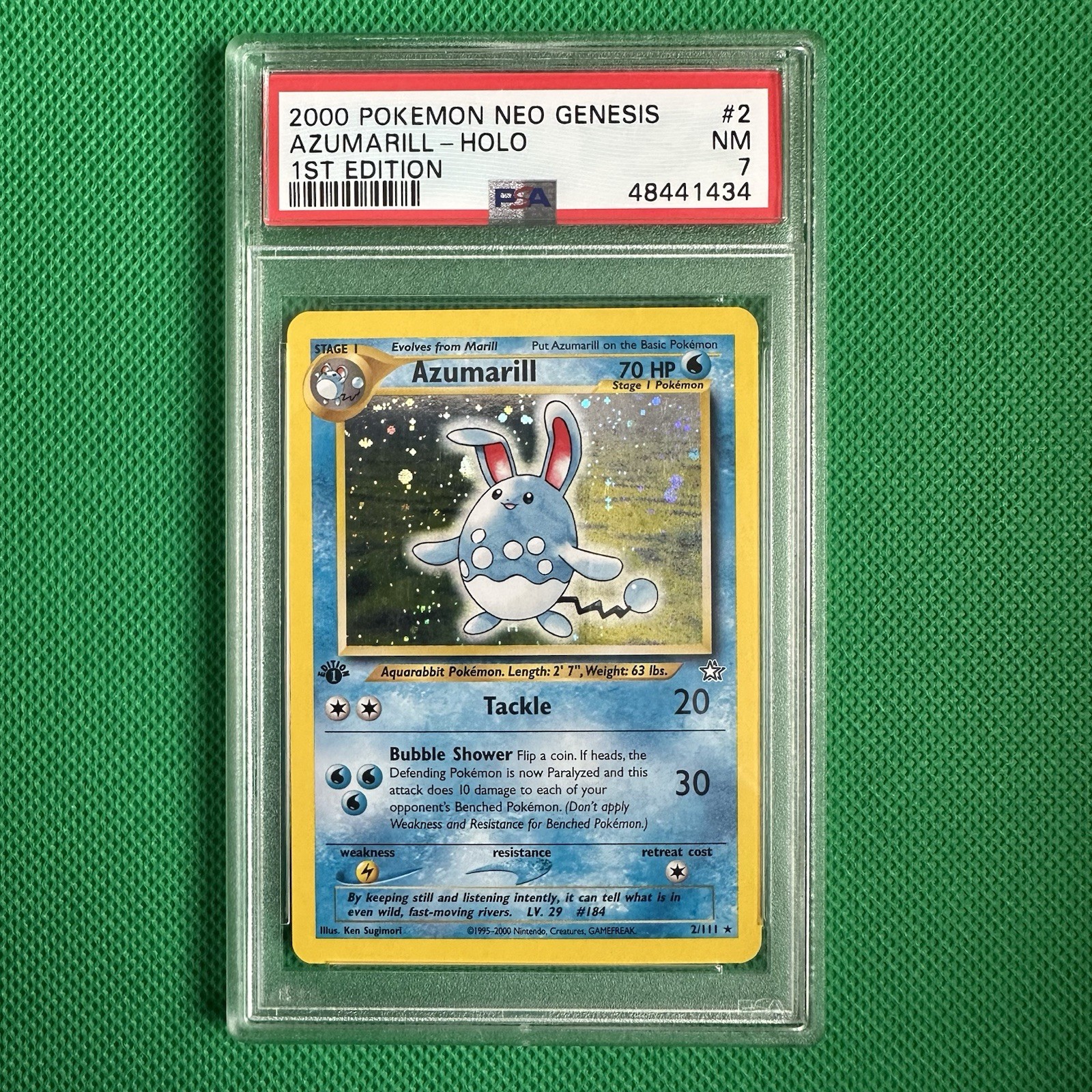 2000 Pokémon Neo Genesis Azumarill Holo #2/111 – PSA 7 – 1st Edition