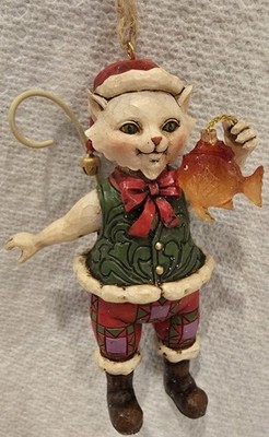 Jim Shore 'Catch the Christmas Spirit' Cat Fish ornament goldfish