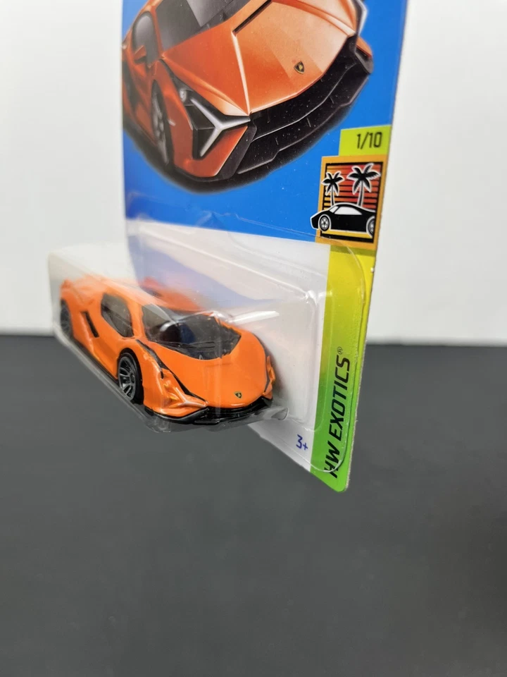 Hot Wheels 2023 Mainline HW Exotics Lamborghini Sian FKP 37 Orange #163 - Image 3 of 4