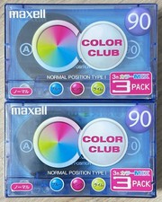 Lot Of 2 3pack New Sealed Maxell Color Club 90 Audio Cassette Tapes