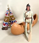 Marx Johnny West Uk 24 Inch Canoe & Custom Indian Little Horse And Teepee