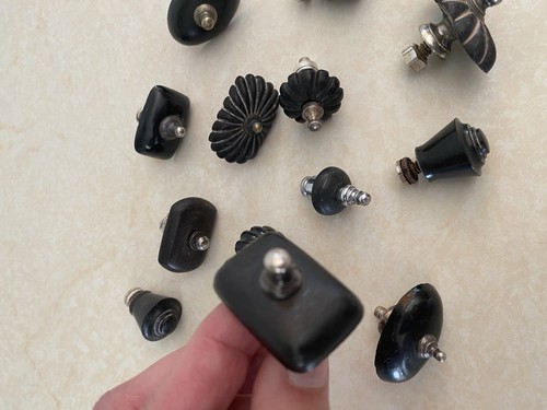 15 Victorian silver plate Bakelite Old Pewter Tea pot lid Knobs Top finials Knob - Picture 6 of 13