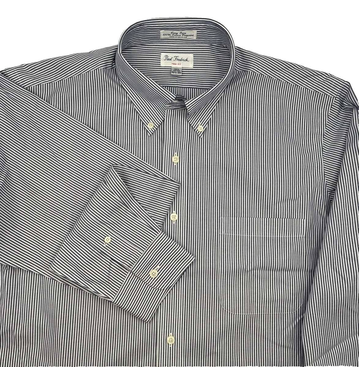 Chemise Homme Paul Frederick Bleu Lin - Manches Longues 2 Poches - 16.5-32 - Sans étiquette