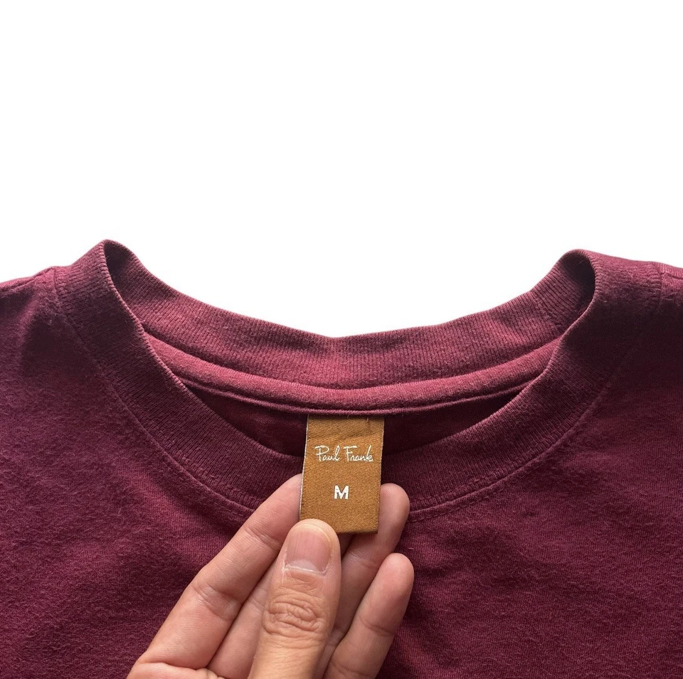 Camisa Sombrero Camionero Paul Frank Años 2000 De Colección Talla M Rojo Borgoña Rara Clásica Y2K Foto 3 de 3