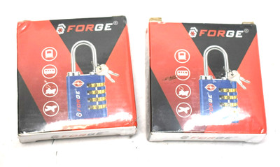 Forged Dual Opening Key or Combination Access Lock w/ Keys Padlocks 2 Pack