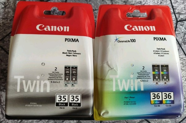Original Canon 2 X PGI-35 + 2 X CLI-36 Tintenpatronen- Pixma Ip100 Ip110 Mini260-image