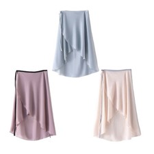 Ballet Wrap Skirt with Adjustable Ties for Women Gymnastics Dance Long Skirt