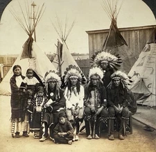 NATIVE AMERICAN PHOTO SV Chiefs Apache Sioux Chippewa Chiefs 1904 Louisiana Expo