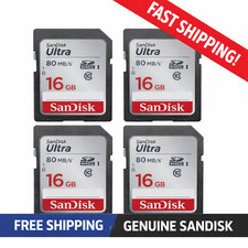 SanDisk Ultra 16GB 80MB/s SD SDHC SDSDUNC Camera Card 10 Genuine OEM 4-PACK 
