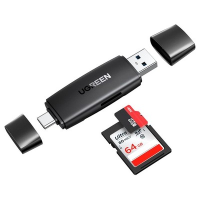 SD Kartenleser Dual Stecker Kartenlesegerät USB C USB 3.0 SD Card Reader Spei...