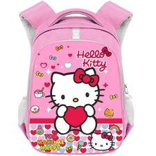 Hello Kitty Backpack for School, 17 Inch High Capacity Schoolbag For Kids Age 7