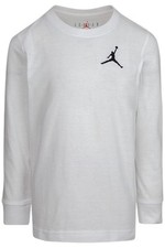 Jordan Kid's Boy Jumpman Air Embroidered Long Sleeve Tee White