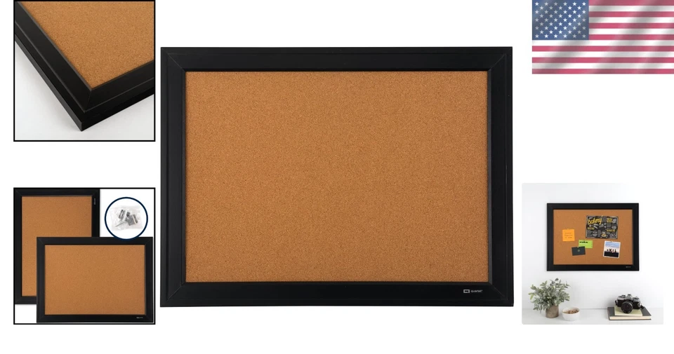 Stylish 17x23 Cork Board with Black Frame - Perfect for Vision Boards & Messages - Image 2 of 4