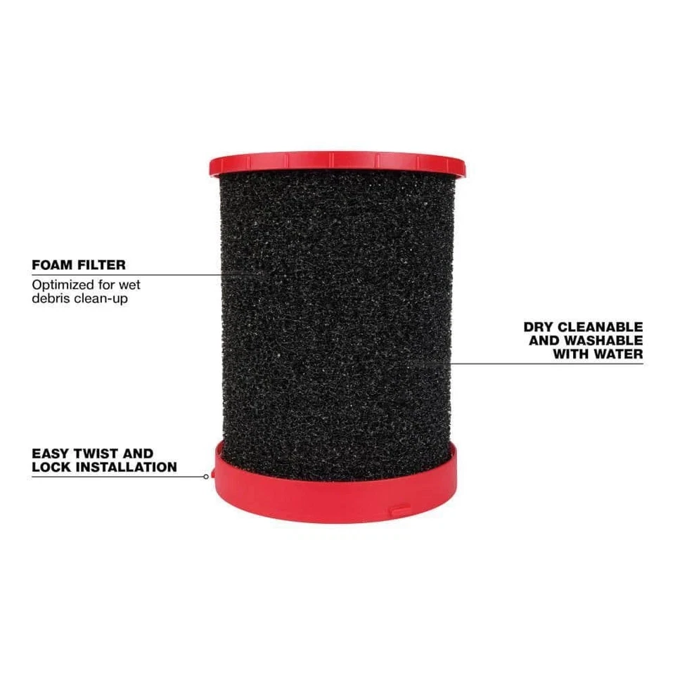 Milwaukee 2-Pack 49-90-1900HW HEPA & Wet Filter Kit for 0880/0960/0970 Vacuums - Image 3 of 4