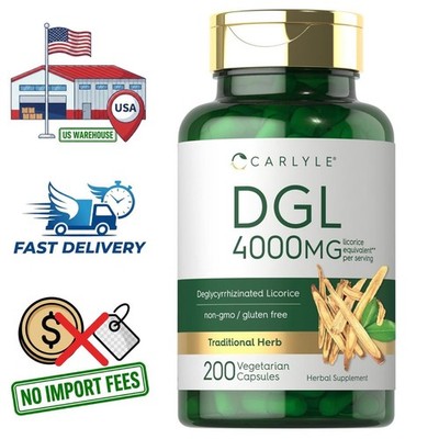 DGL Deglycyrrhizinated Licorice Root Extract | 200 Vegetarian Powder Capsules