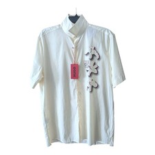 HUGO BOSS Ebor Short Sleeve Shirt Beige XL Straight Fit