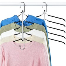 Clothes Hangers Space Saving Shirt Hangers, Lomrsiul Non Slip PVC Coating Mul...