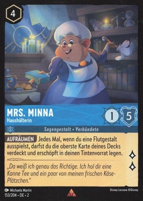 Lorcana Mrs. Minna - Haushälterin 2ROF-153 Rare Deutsch NM