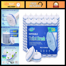 120pcs Disposable Toilet Brush Refills, Bulk Bowl Cleaner Scrubber Pads