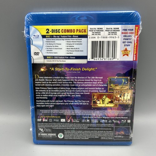 The Princess And The Frog (2-Disc Blu-Ray DVD Combo) DISNEY - NEW SEALED - Picture 2 of 2