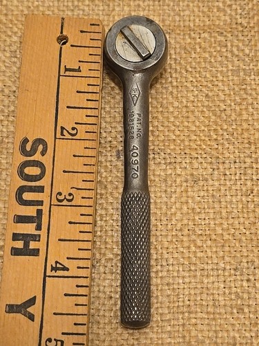 S-K Tools Chrome Ratchet 40970 USA 1/4" Dr 4-1/2" Knurled Handle