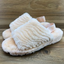 UGG Fluff Yeah Slippers Cream Orange Fur Womens 11 Slingpack Chunky Sherpa Fur