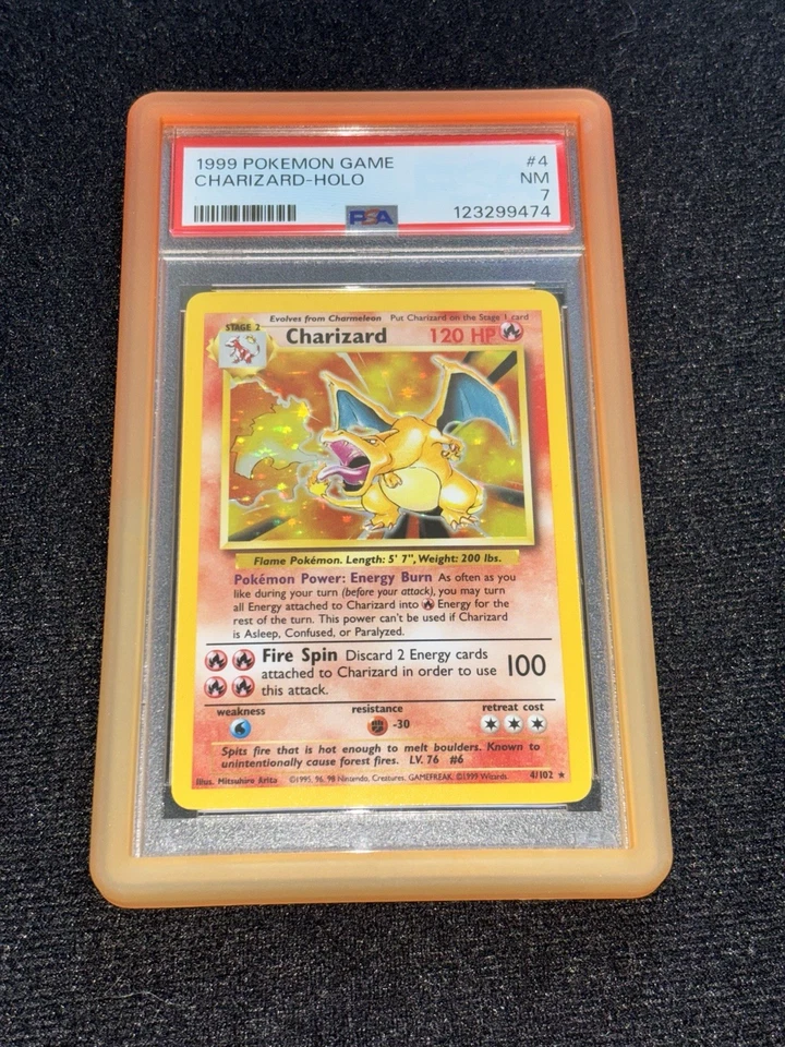 1999 Pokemon CHARIZARD 4/102 Base Set - Unlimited Holo | English PSA 7 - Image 2 of 3