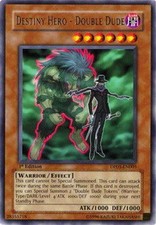 YuGiOh Destiny HERO - Double Dude DP05-EN005 Rare Englisch Good unl.