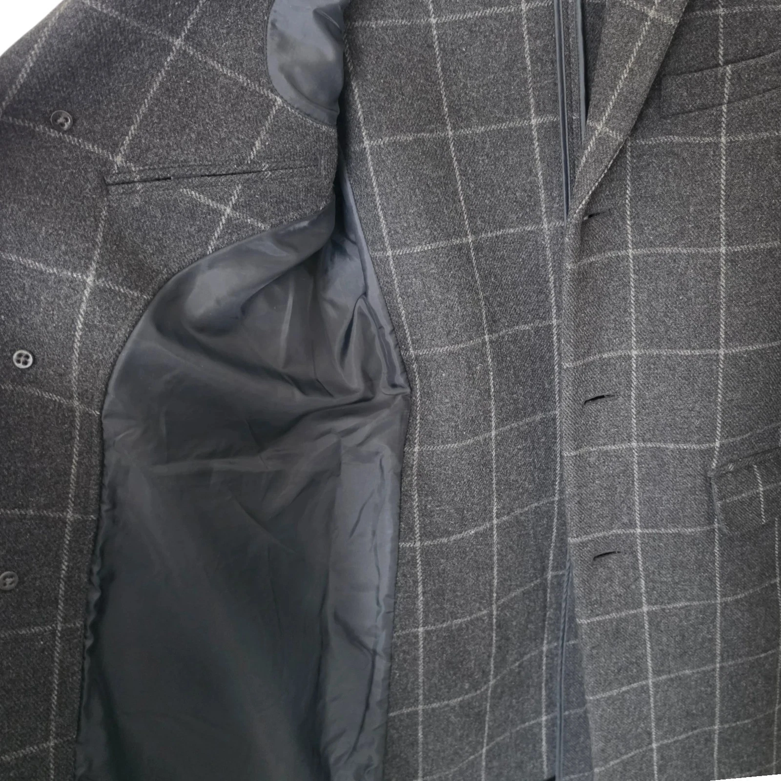 Bonobos Wool Overcoat 38r Slim Fit Half Belted Windowpane image 9