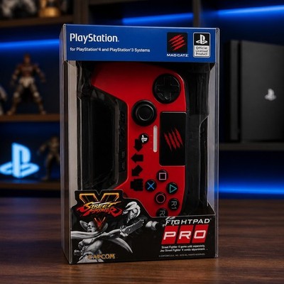 Mad Catz Playstation Street Fighter V Fight Pad PRO PS3 PS4 Controller Red *NEW