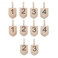  10pcs Wooden Dreidels for Hanukkah - 0.75" Unfinished Natural Wood Spinning