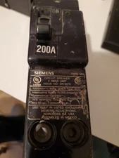 Siemens QN2200  2 Pole 200A 120 240V Type QN.  Plug In Main Circuit Breaker