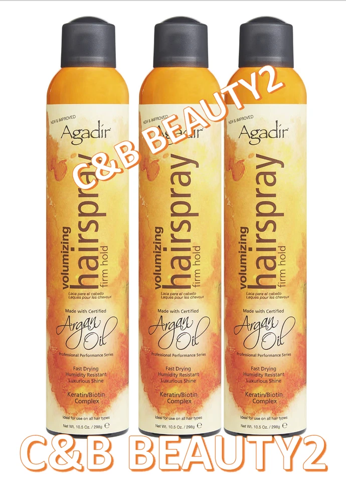 Spray para el cabello Agadir aceite de argán sujeción firme voluminizador 10,5 oz (1 paquete o 2 paquetes) Foto 3 de 3