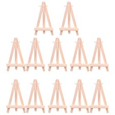 2X(12 Pack 5 Inch Wood Display Easel Natural Wooden Tripod Holder Stand2020