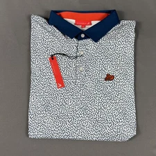 Redvanly Golf Shirt Polo Chest Logo Stearn Print XXL Admiral Polyester MSRP $110