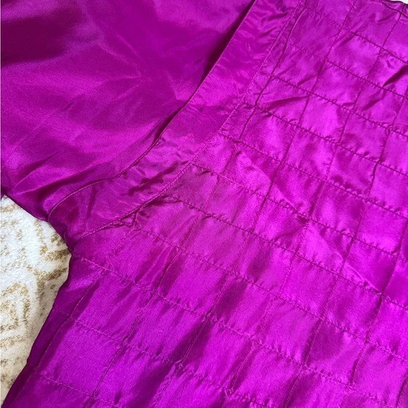 Chaqueta Sunterra Vintage 100% Seda Acolchada Cremallera Magenta Púrpura Talla Mediana Foto 3 de 4