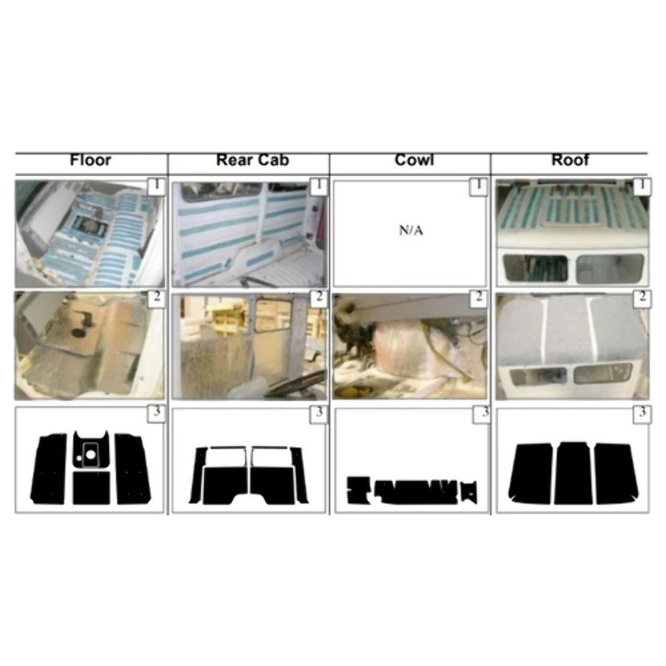 Kit de amortiguador de sonido de aislamiento para camión Freightliner serie FL 91-04 completo Foto 3 de 4