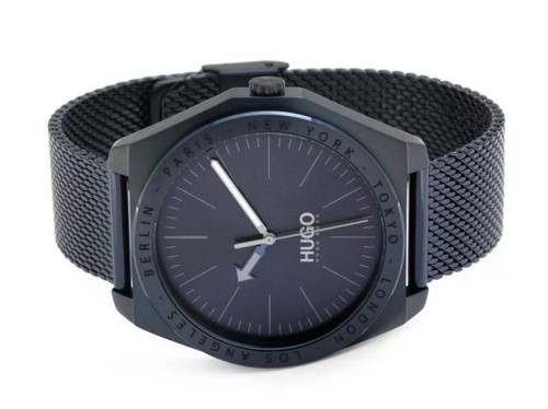 NWB Authentic Hugo Boss 1530109 Men's BUSINESS Watch Stainless Steel Mesh Blue - Picture 3 of 13