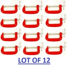 LOT SET OF 12  RED C - CLAMP 3" For carpenter welder wood metal hold 