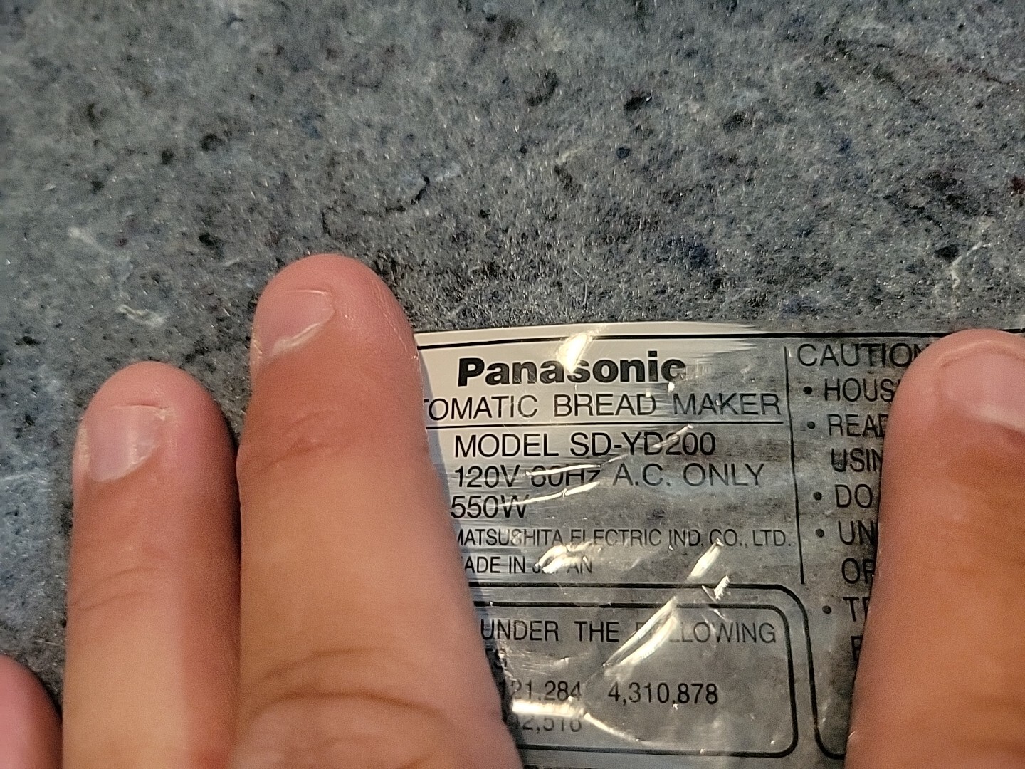 Panasonic Automatic Bread Maker Loaf Pan & Paddle/SDYD200 Replacement