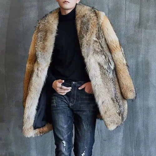 S-5XL Abrigo de piel suave mediano y largo de diseñador de lujo para hombre Abrigo de piel de visón - Imagen 18 de 24