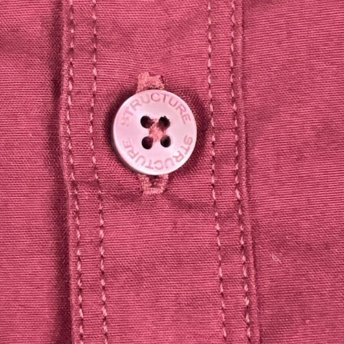 Structure Shirt Mens Sz XL Red Button Flap Pockets Roll Tab Sleeves - Picture 8 of 15