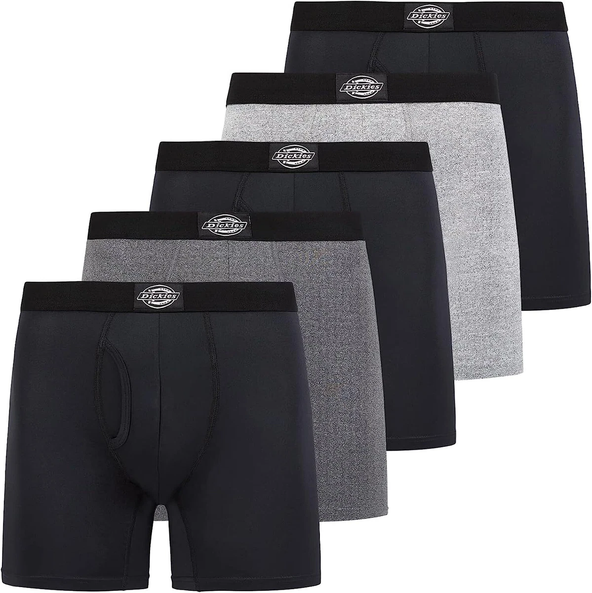 Dickies 5 Pack Mens Boxer Briefs With Pouch Moisture Wicking Performance Underw
