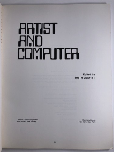 Artist and Computer Art by Ruth Leavitt 1st ED PB 1976 Painters Graphic Designer - Picture 4 of 5