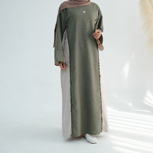 Dubai Women Evening Soft Dress Modest Kaftan Abaya Muslim Robe Ramadan Gown Prom - Foto 21 di 28
